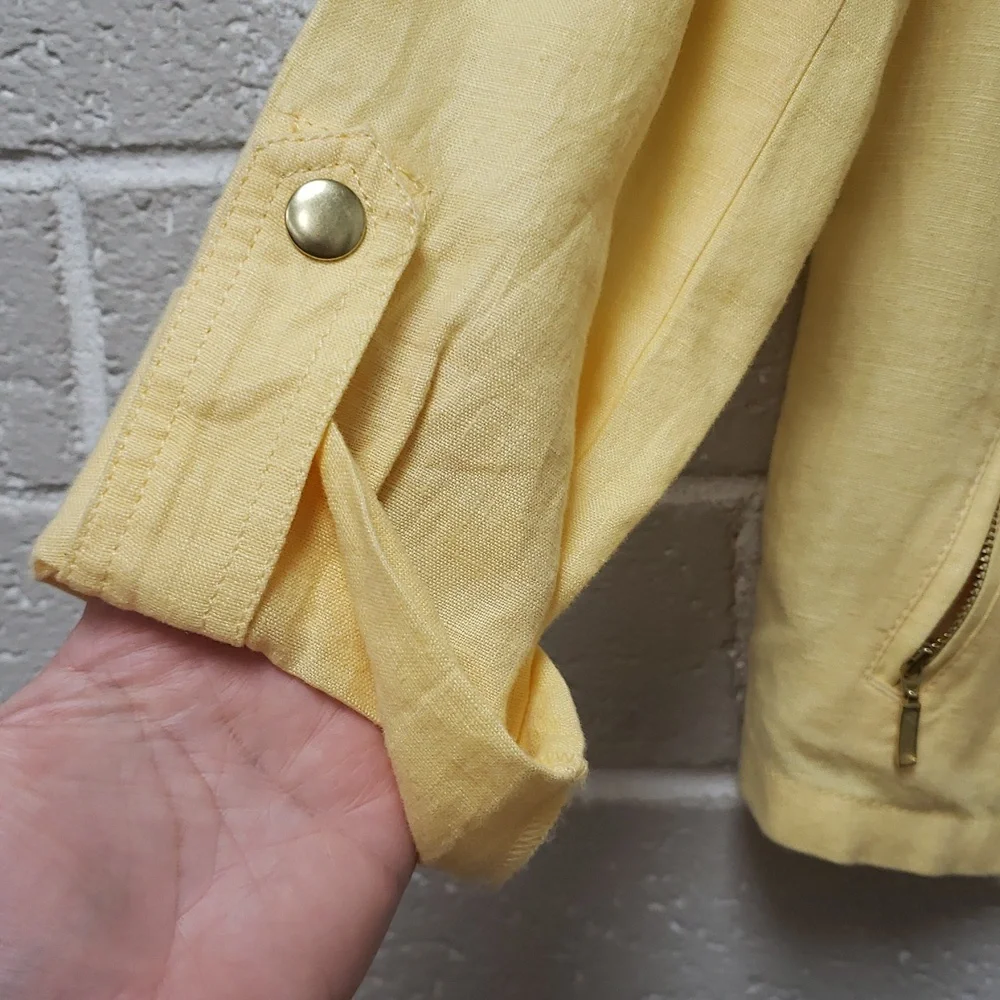 Chico's Sunny Yellow Moto Jacket - Picture 4 of 6